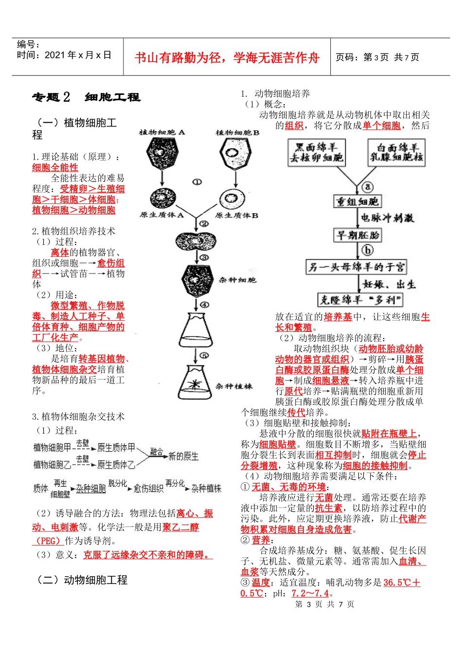 人教版高中生物选修3知识点背诵(彩色精华版)_第3页