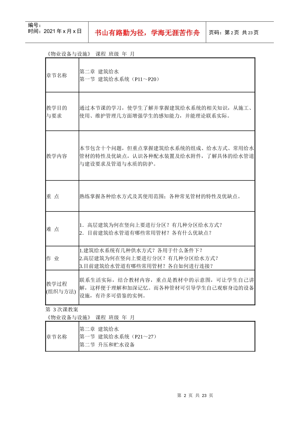 《物业设备与设施》课程大纲_第2页