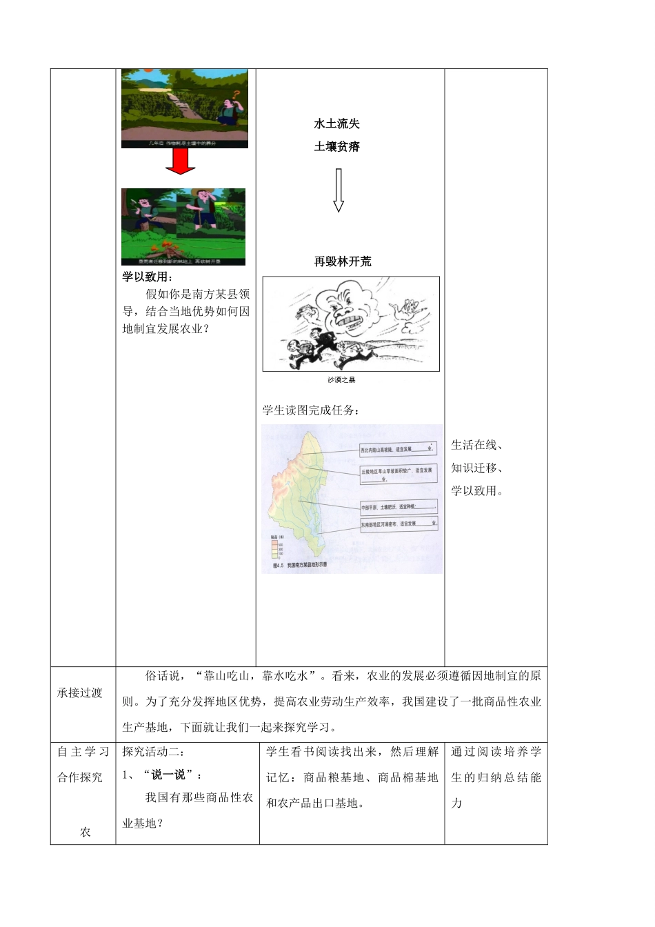 山东省枣庄市峄城区吴林街道中学八年级地理上册《4.2 农业的发展》教案  新人教版_第3页