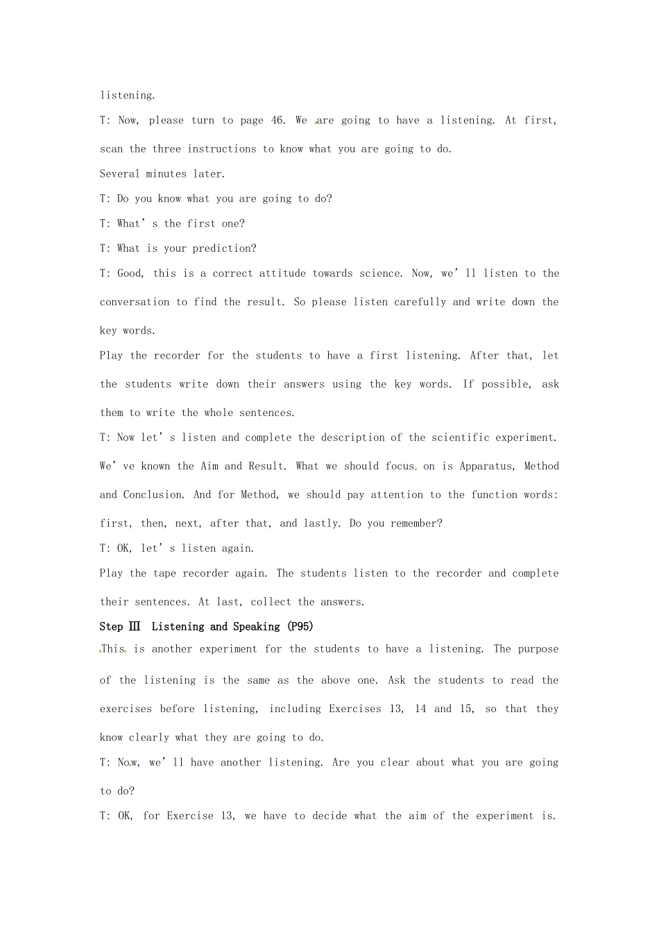 高中英语 Module 5 A Lesson in a Lab教案1 外研版必修1-外研版高一必修1英语教案_第2页