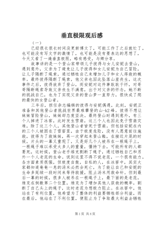 垂直极限观后感