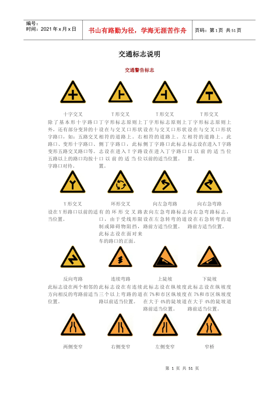 全国最新最全交通标志大全交警手势大全_第1页
