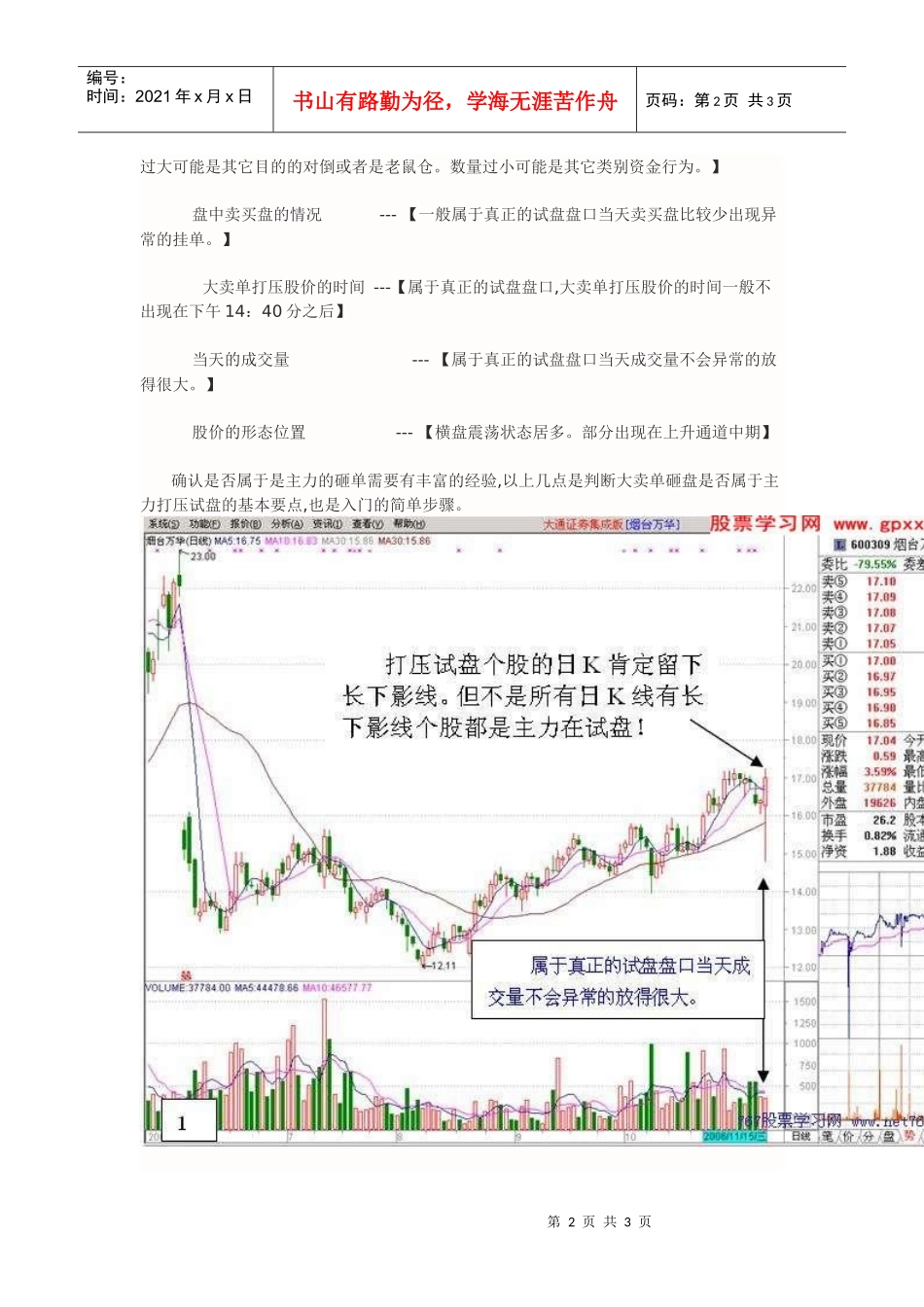 【经济金融】拉升前打压试盘-看盘绝招图解教程_第2页