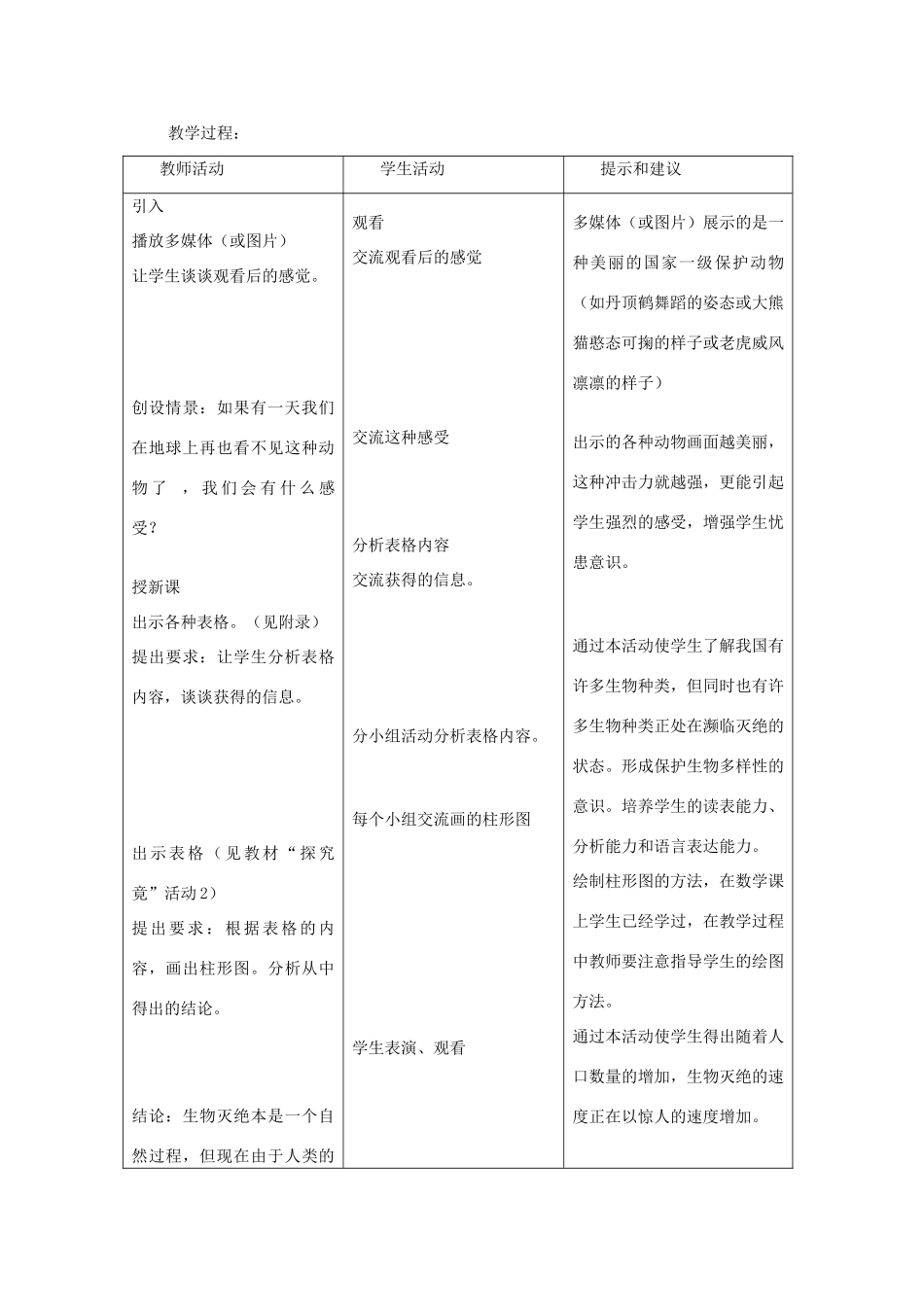 七年级生物上册《4.3 保护物种多样性》教案 冀教版_第2页