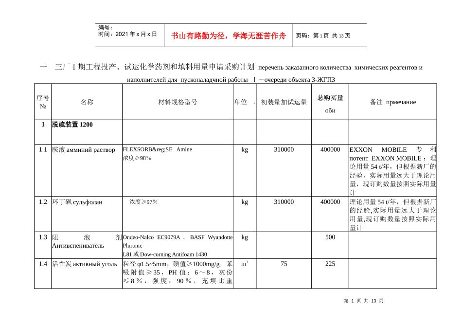 化工材料性能要求_第1页