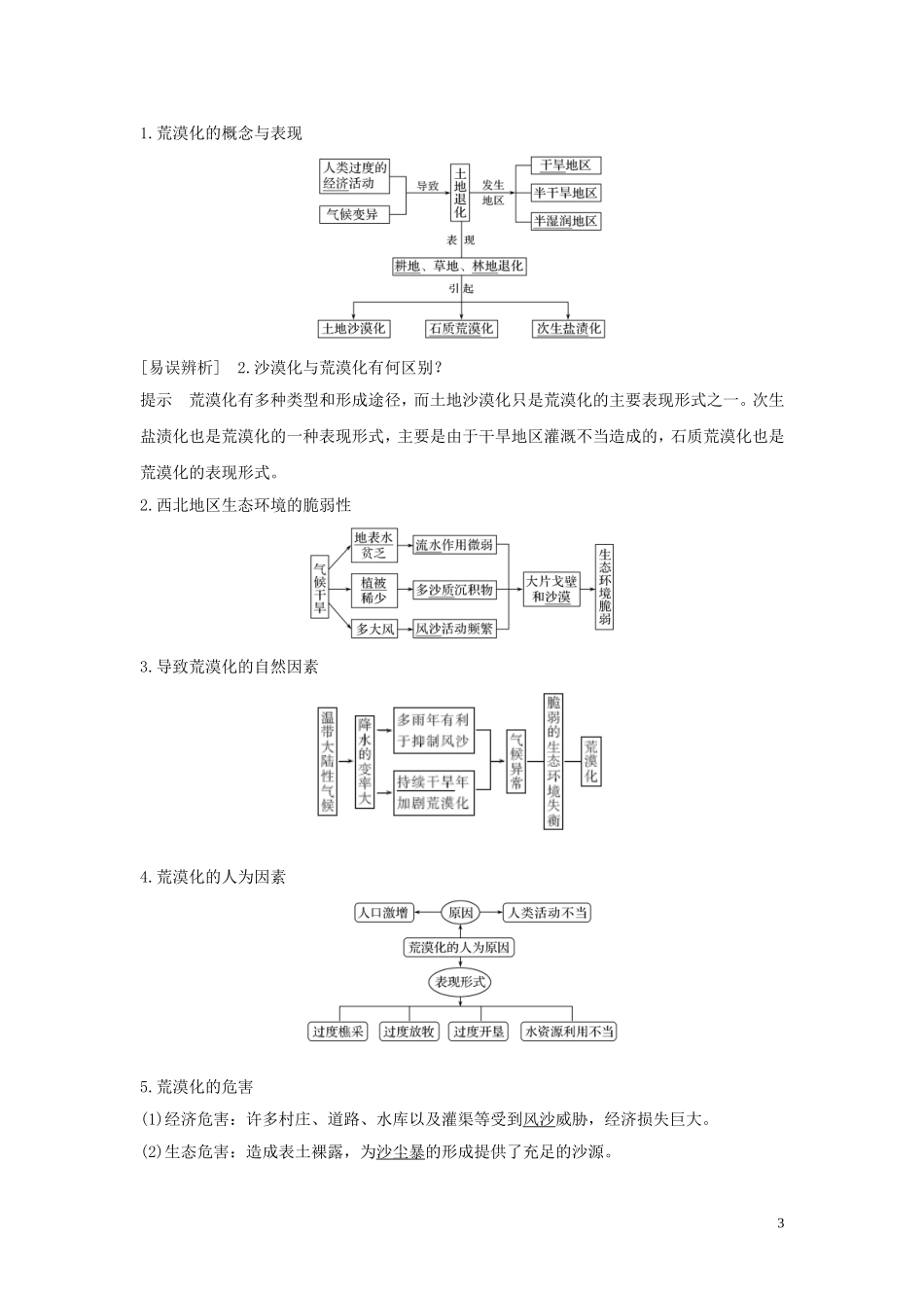 （四川专用）高考地理一轮复习 第十六单元 生态脆弱区治理与流域开发 第39讲 水土流失区与荒漠化地区教案（含解析）新人教版-新人教版高三全册地理教案_第3页