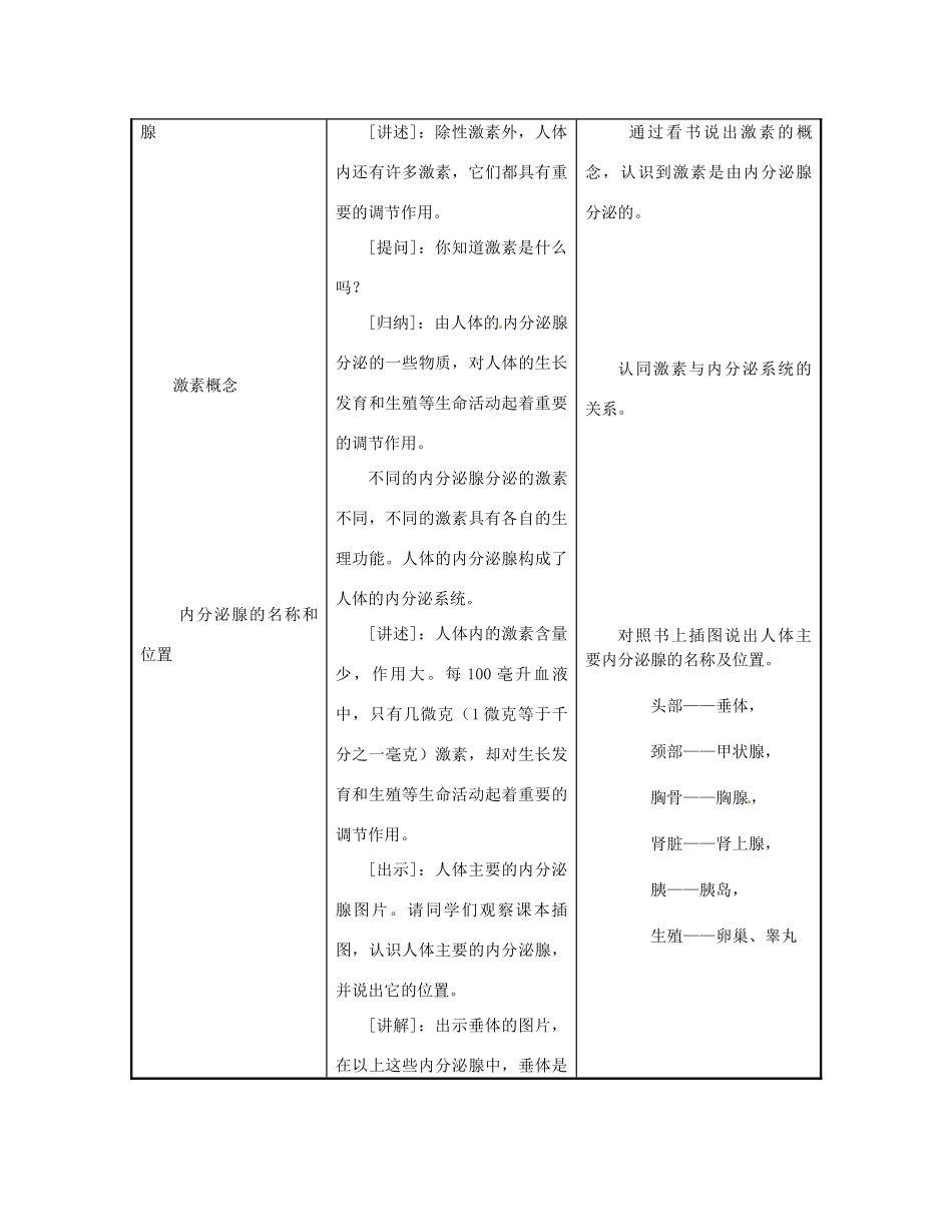 七年级生物下册《12.1 激素调节》教案1 苏教版_第2页