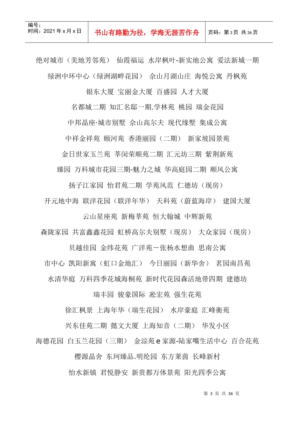 三千个上海楼盘名称大全_第3页