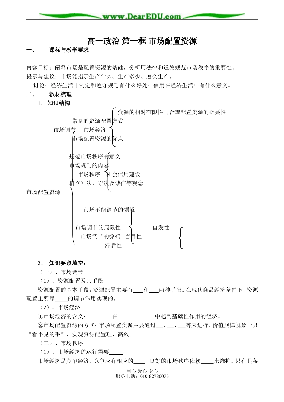 高一政治 第一框 市场配置资源_第1页