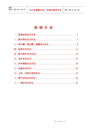 冶金行业安全规程解读及典型案例第三章炼钢部分