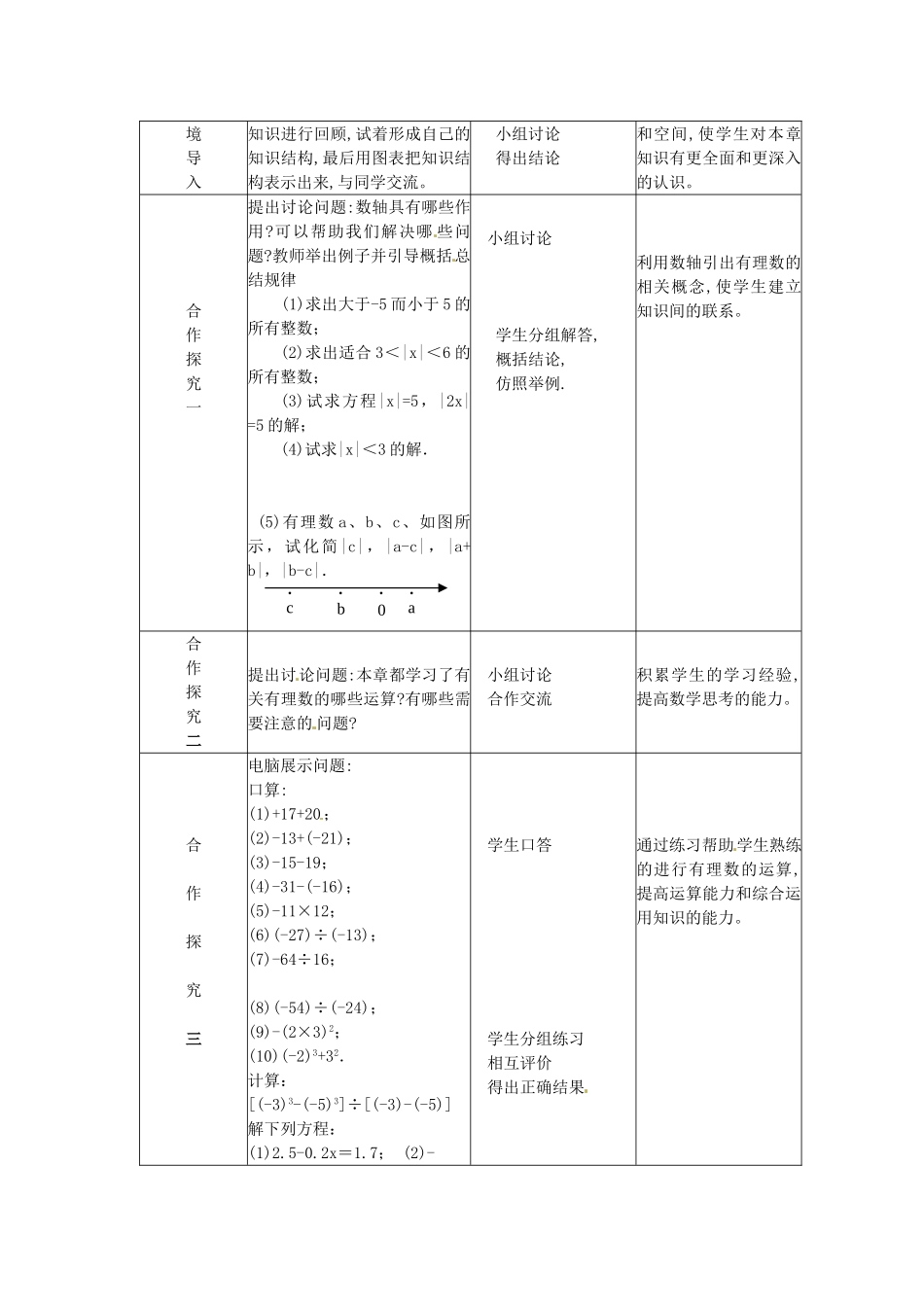 山东省菏泽市牡丹区吕陵镇中心初级中学七年级数学上册《有理数的混合运算》教案2 冀教版_第3页