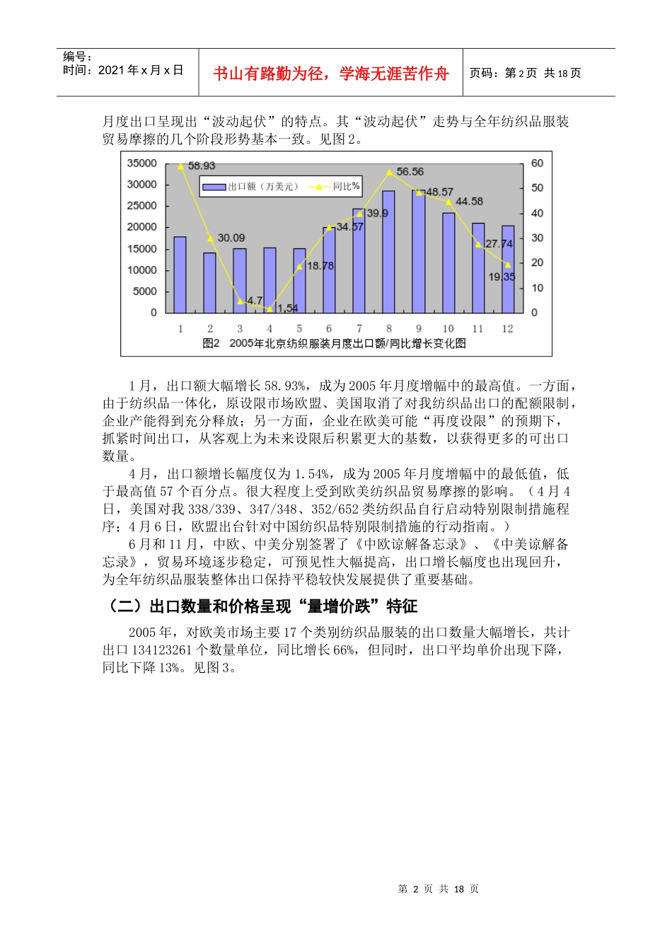 北京市纺织品服装出口报告_第2页