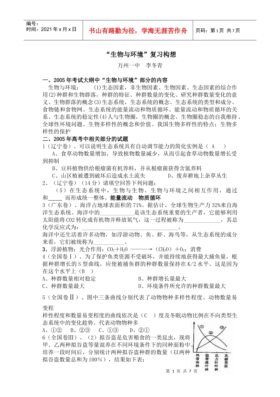 “生物与环境”复习构想_第1页