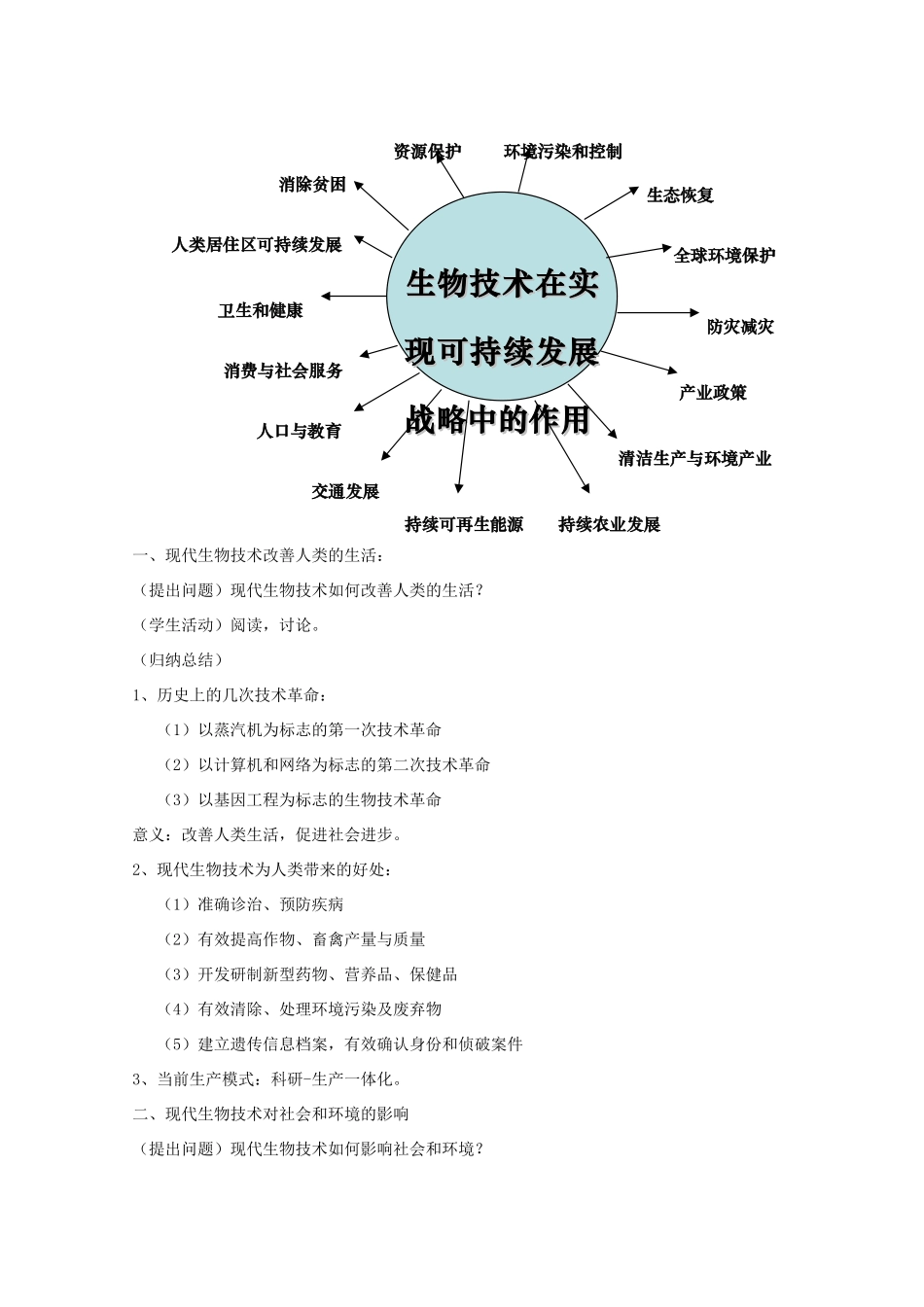 高中生物 4.2《现代生物技术对人类社会的总体影响》教案 浙科版选修3_第2页