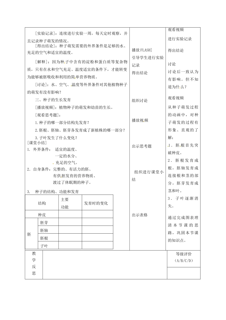 七年级生物上册 第5章 第1节 植物种子的萌发教案2 苏教版-苏教版初中七年级上册生物教案_第3页
