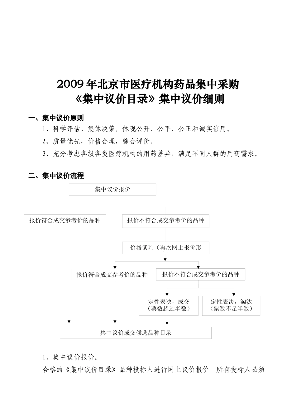 北京市医疗机构药品集中采购议价细则_第1页