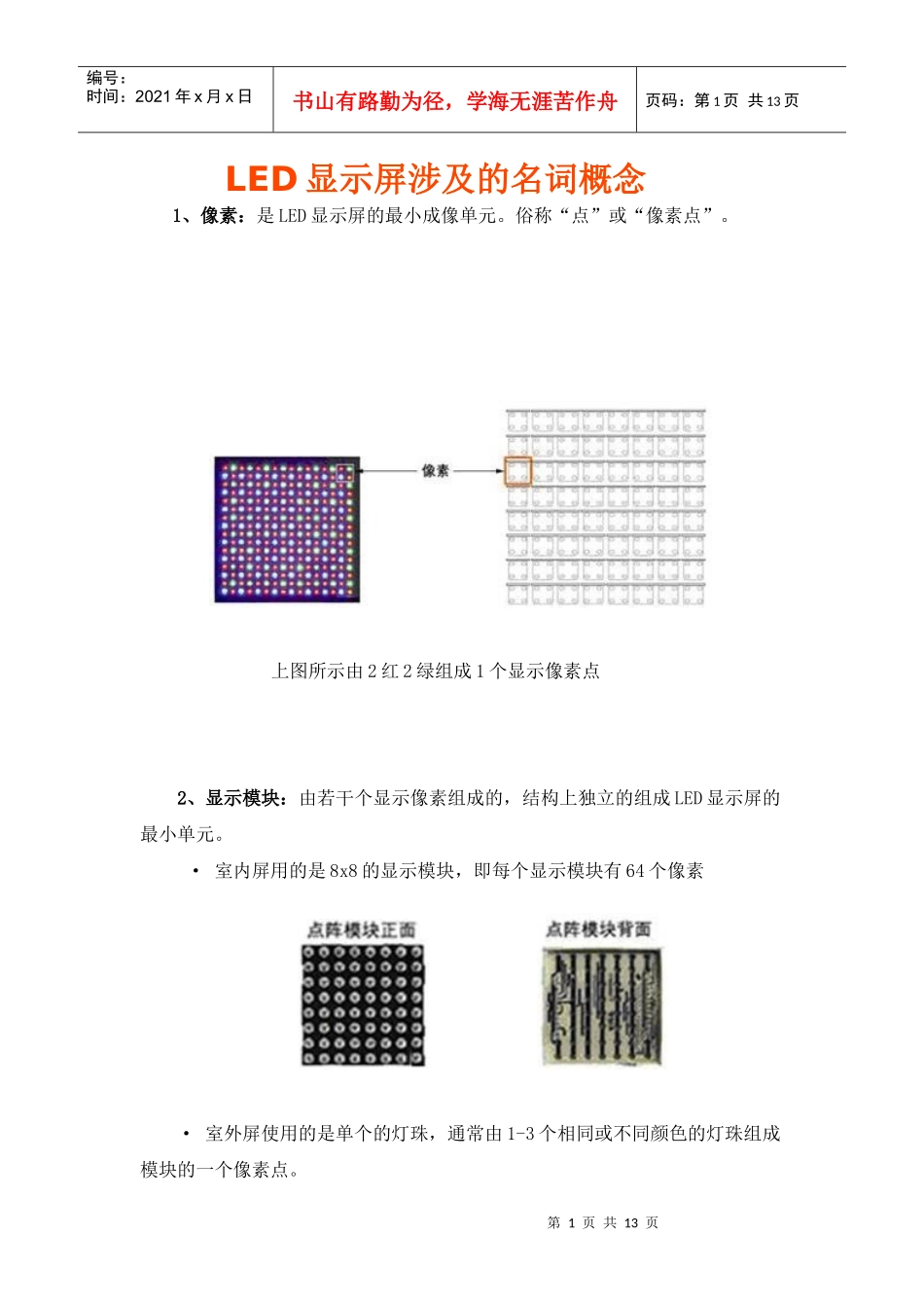 LED显示屏涉及的名词概念_第1页