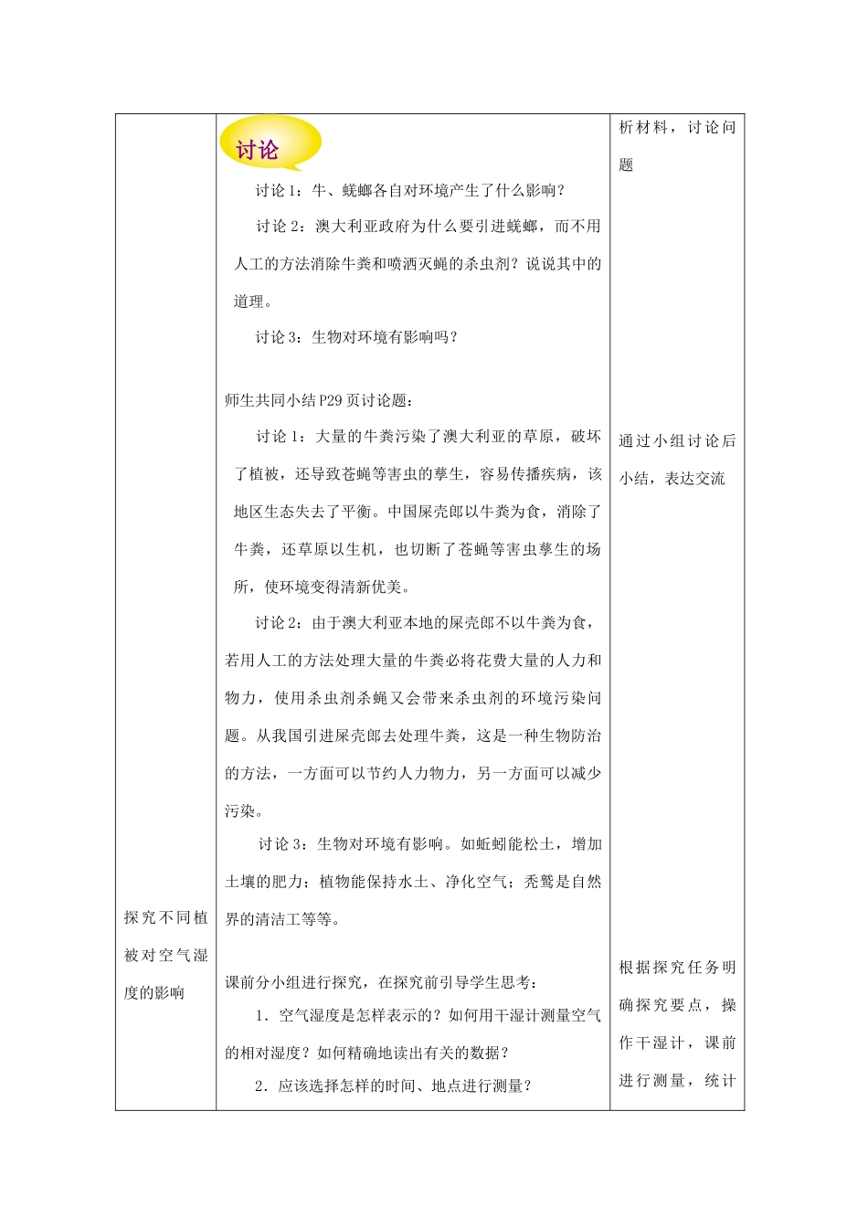 七年级生物上册 2.2.3《生物对环境的影响》教案2 （新版）苏科版-（新版）苏科版初中七年级上册生物教案_第2页