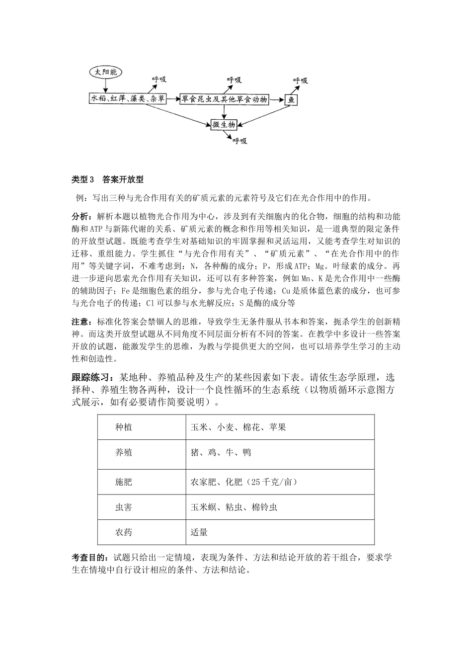 高中生物题型专题教案（四）： 开放探究型题_第3页