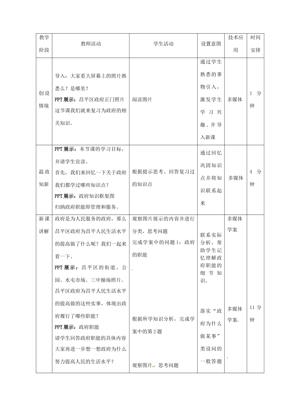 高三政治 为人民服务的政府教案-人教版高三全册政治教案_第3页