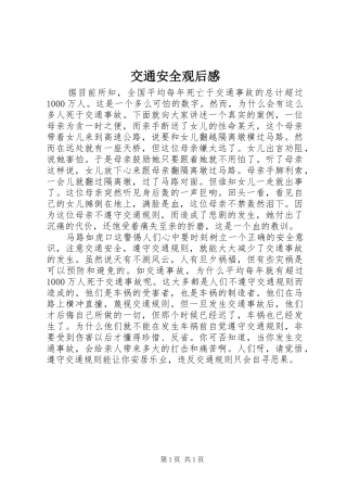交通安全观后感_1