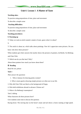北师版英语必修2 Unit 6 lesson 1 A Matter of Taste 3