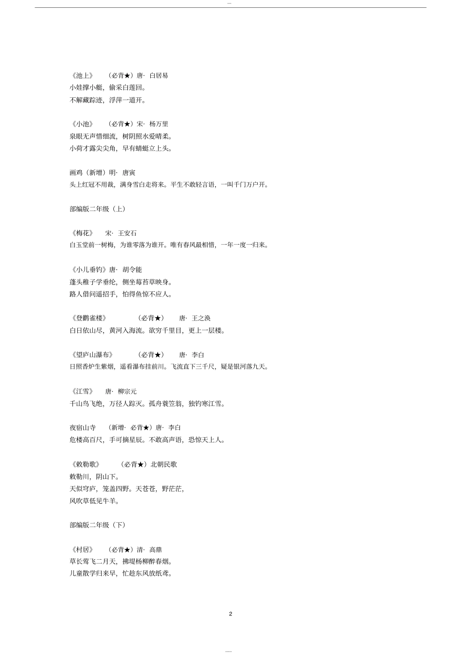 必背142古诗(a4打印版)_第2页