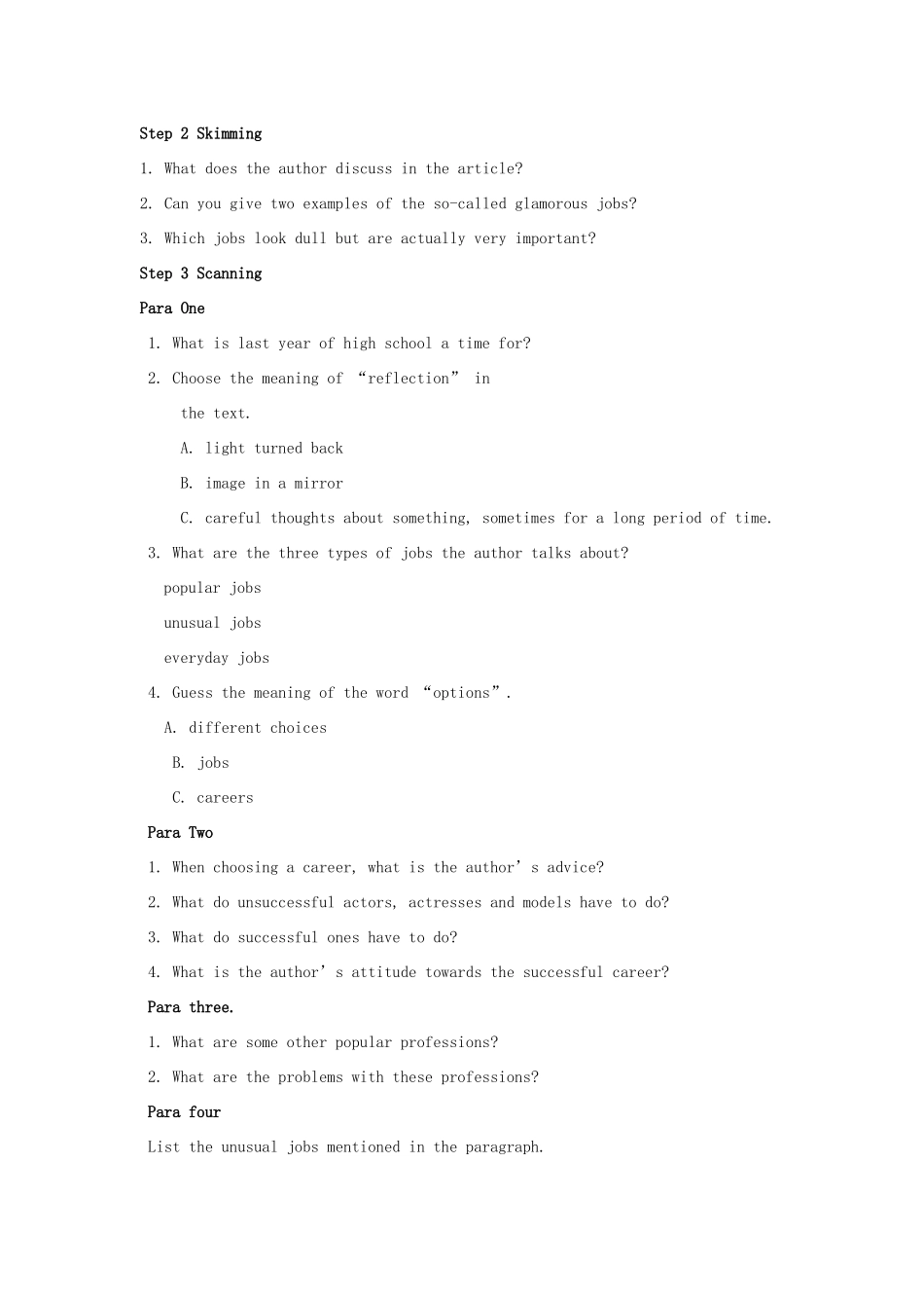 高中英语 Unit 1《Careers and skills-Reading》教案1 牛津译林版选修11_第3页