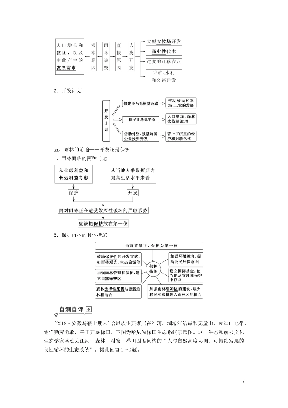 （山东专用）高考地理一轮总复习 第13章 区域生态环境建设 第二讲 森林的开发和保护——以亚马孙热带雨林为例教案（含解析）鲁教版-鲁教版高三全册地理教案_第2页
