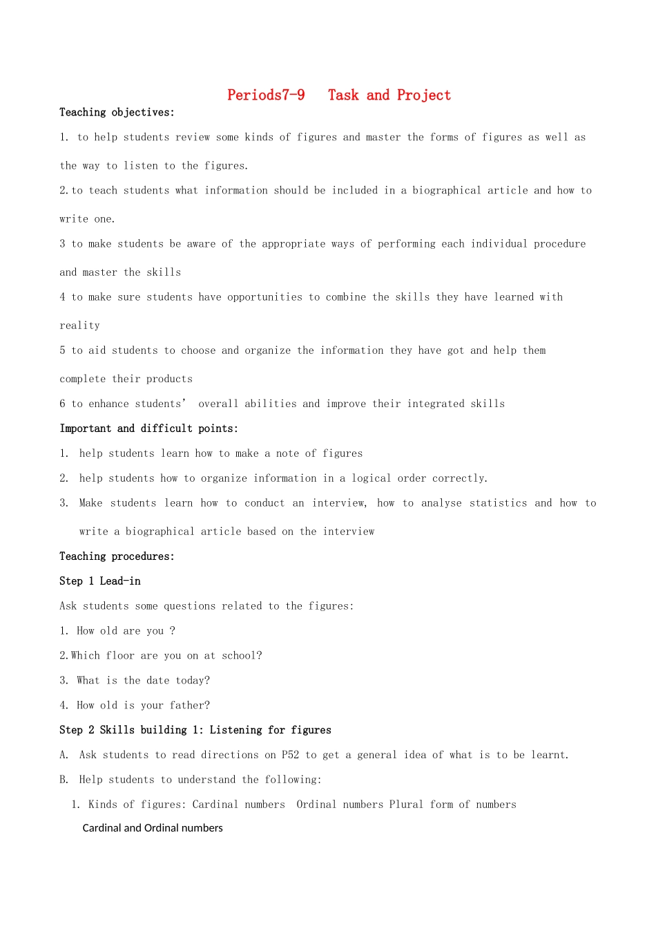 高中英语 Unit 3《Amazing People-Task》教案3 牛津译林版必修2_第1页