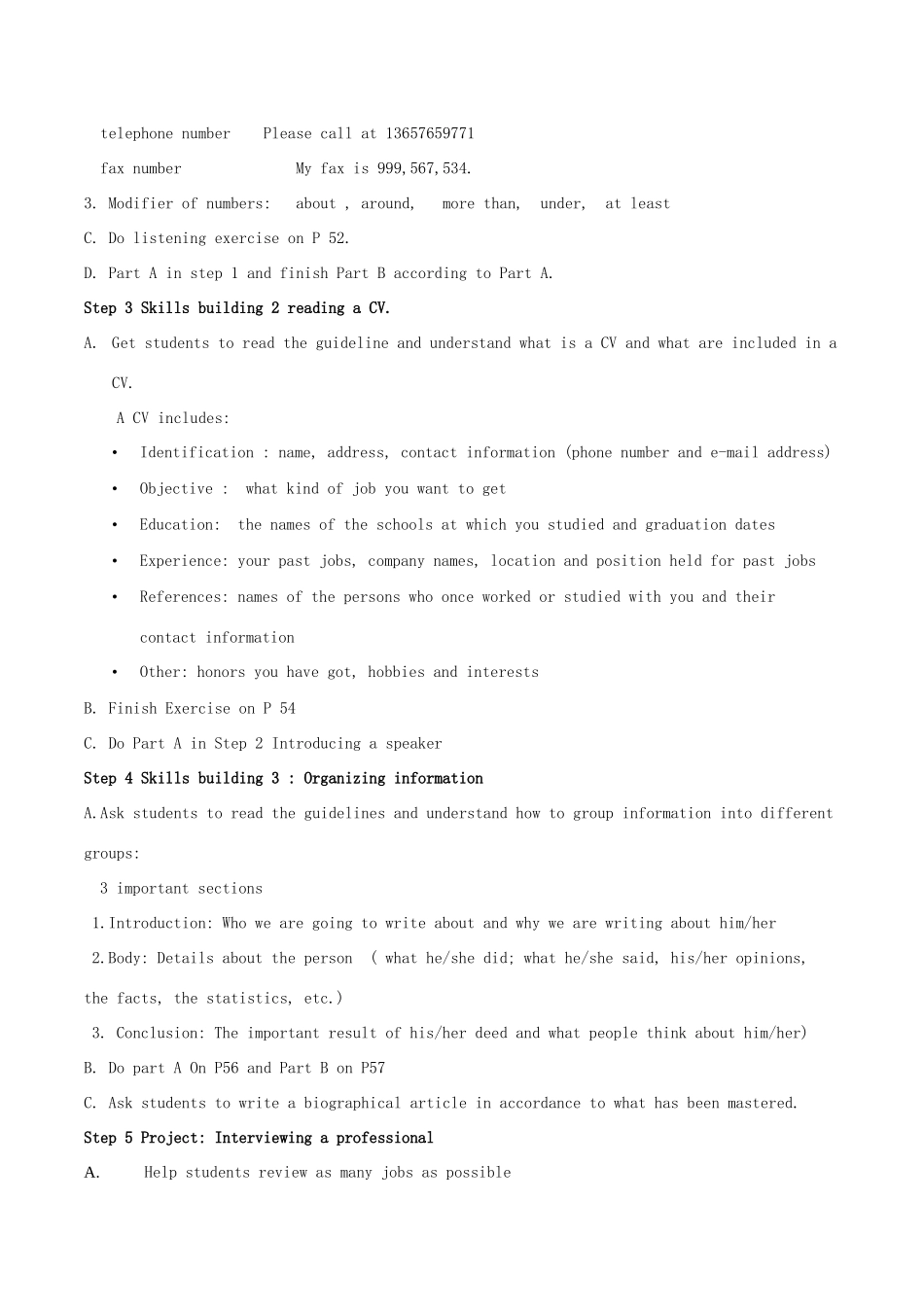 高中英语 Unit 3《Amazing People-Task》教案3 牛津译林版必修2_第3页