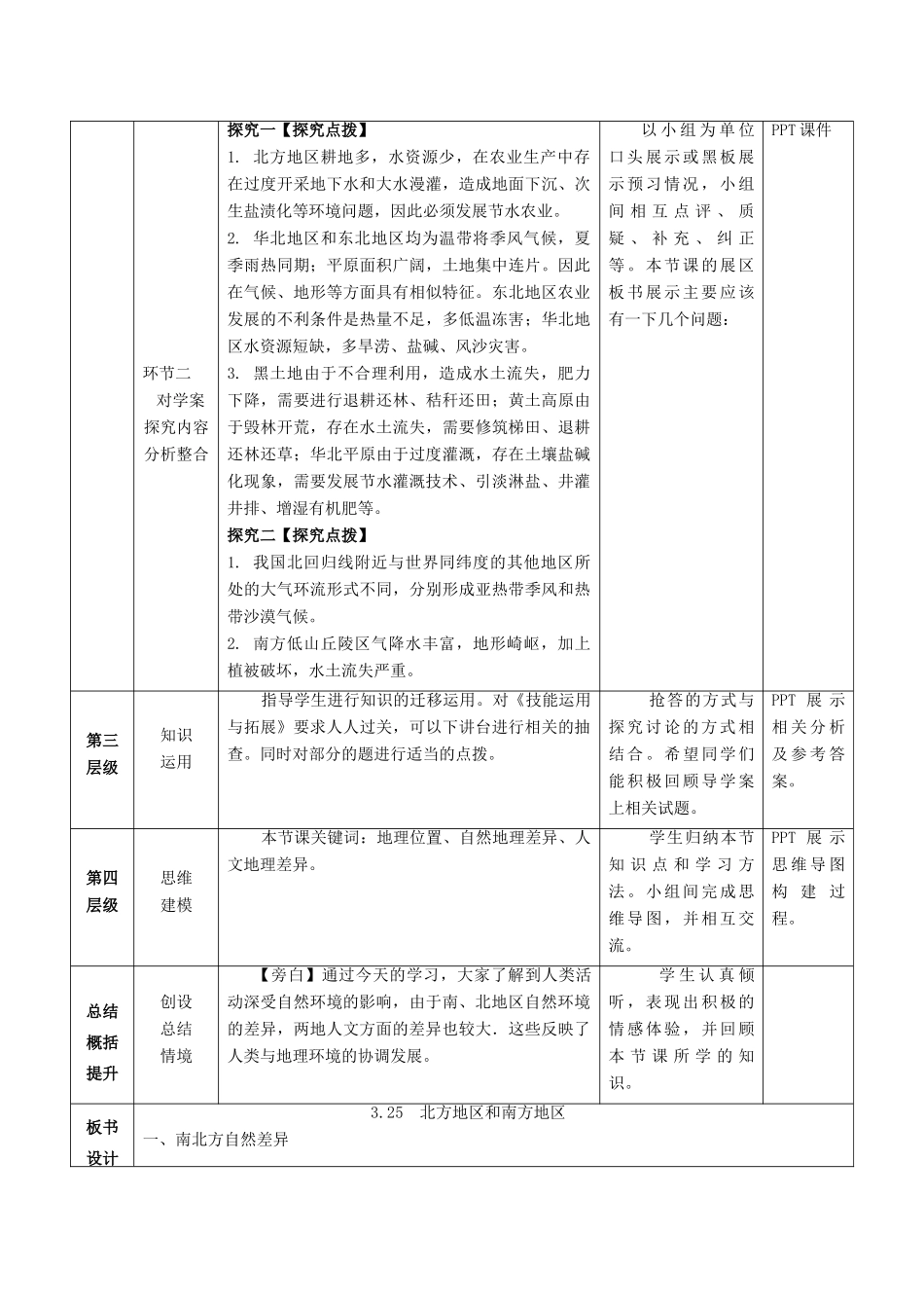 高考地理总复习 区域地理——中国地理《北方地区和南方地区》教案-人教版高三全册地理教案_第3页