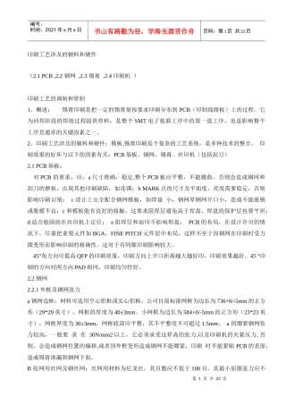 SMT印刷工艺涉及的辅料和硬件