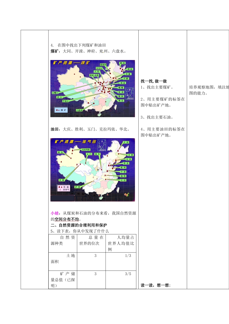 山东省枣庄市峄城区吴林街道中学八年级地理上册 课题-合理利用与保护自然资源教案 商务星球版_第3页