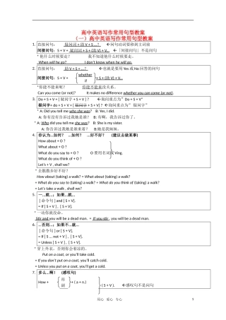 高三英语写作常用句型教案 新人教版
