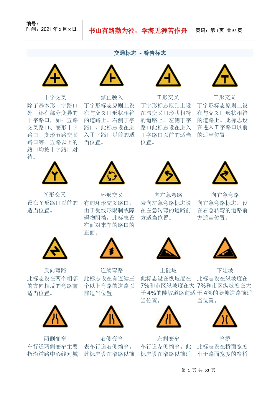_交通标志图片大全及手势图片_第1页