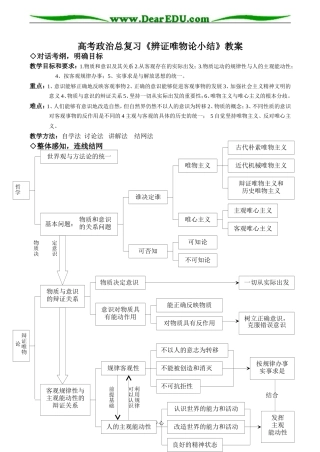 高考政治总复习《辨证唯物论小结》教案