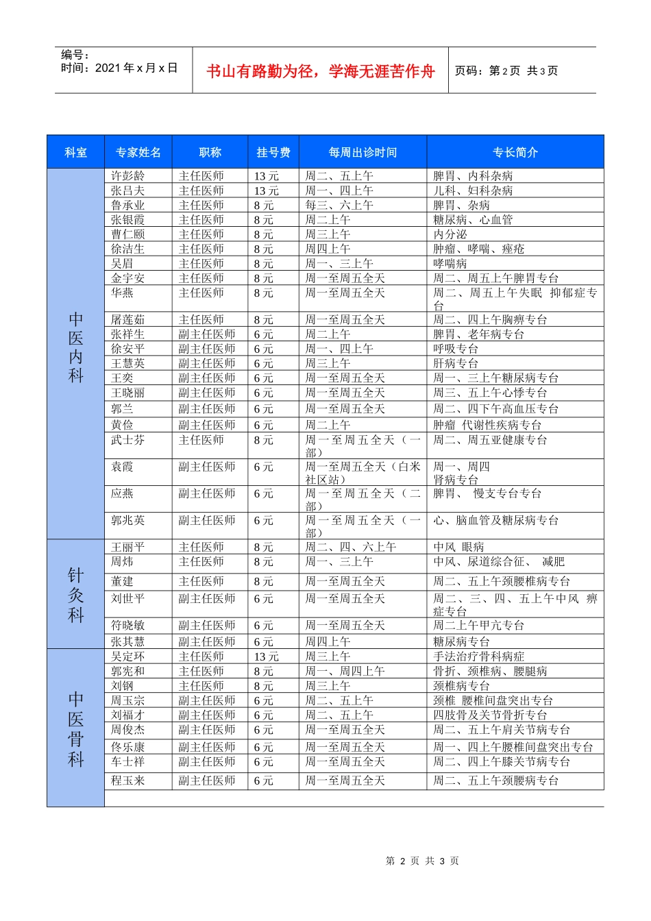 北京中医药大学附属护国寺中医医院专家门诊_第2页