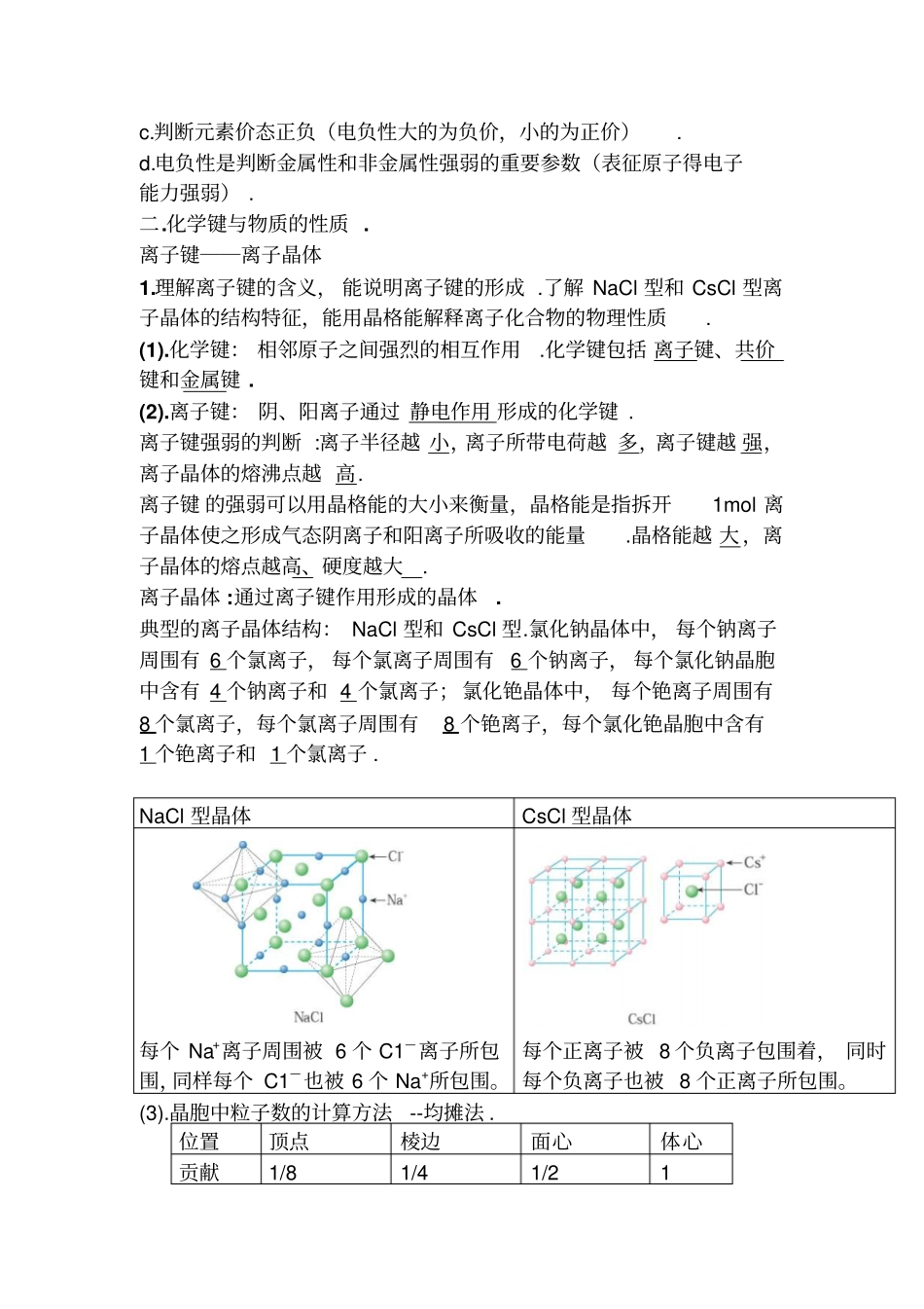 人教版高中化学选修三物质结构与性质总结_第3页