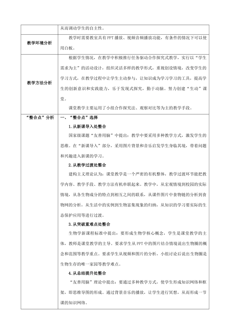 七年级生物上册 2.3.2 生物生存的环境-生物圈教学设计 （新版）苏科版_第2页
