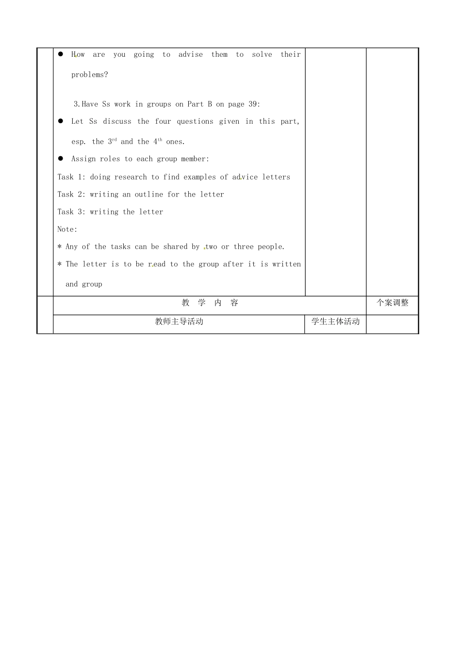 高中英语 Module 1 Unit 2 Growing pains Project Writing an advice letter（1）教案 牛津泽林版必修1-人教版高一必修1英语教案_第2页