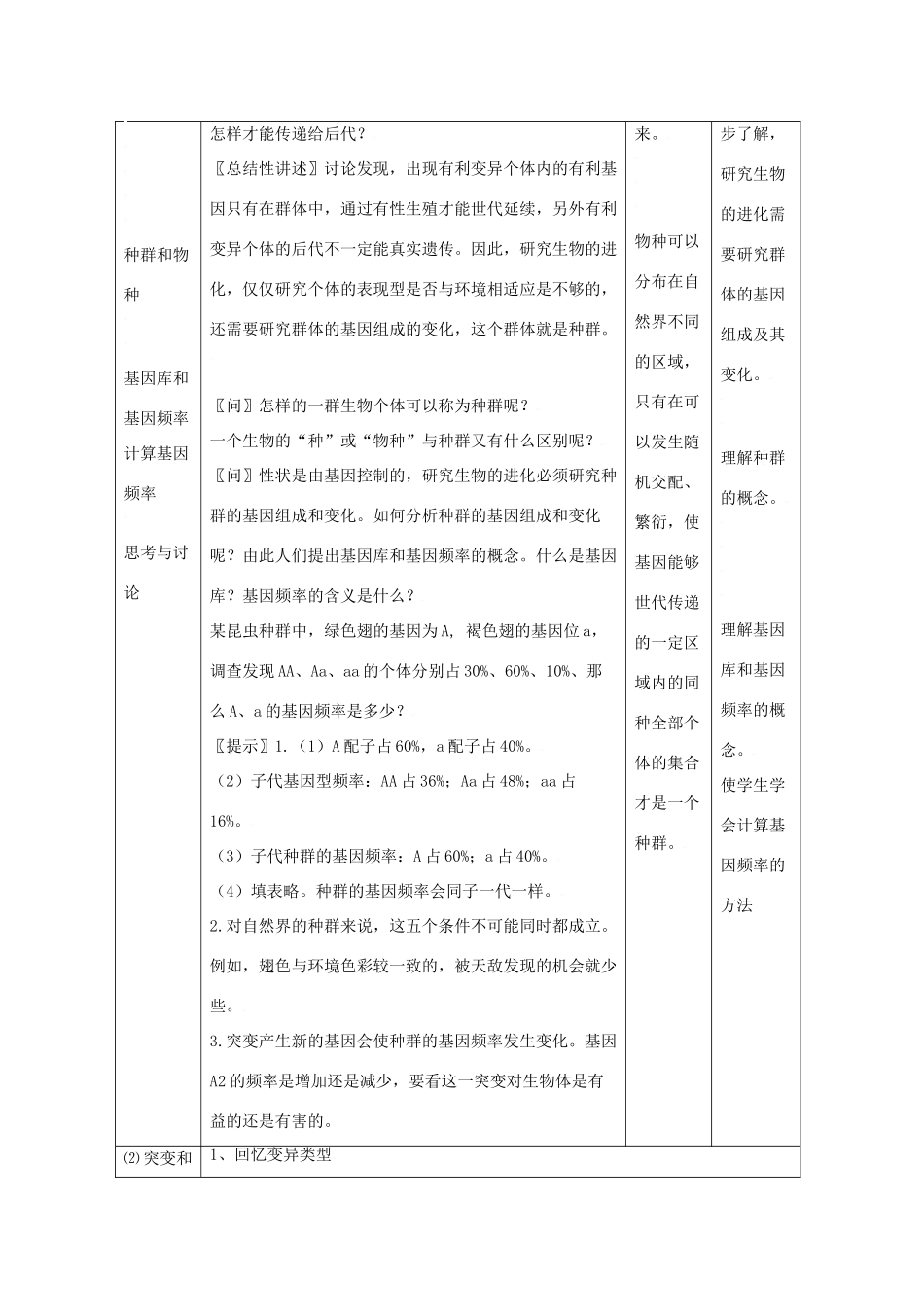 高中生物生物：7.2《现代生物进化理论的主要内容》教案新人教版必修2_第2页