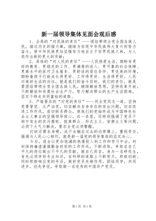 新一届领导集体见面会观后感