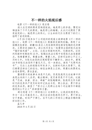 不一样的火焰观后感