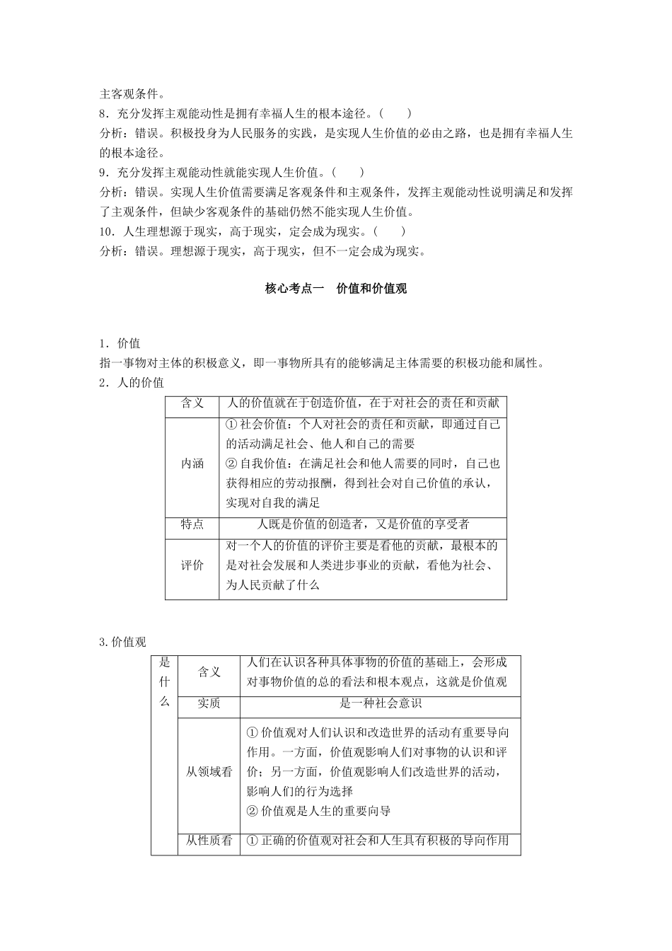 （鲁京津琼专用）高考政治大一轮复习 第十四单元 认识社会与价值选择 第37课 实现人生的价值讲义-人教版高三全册政治教案_第2页