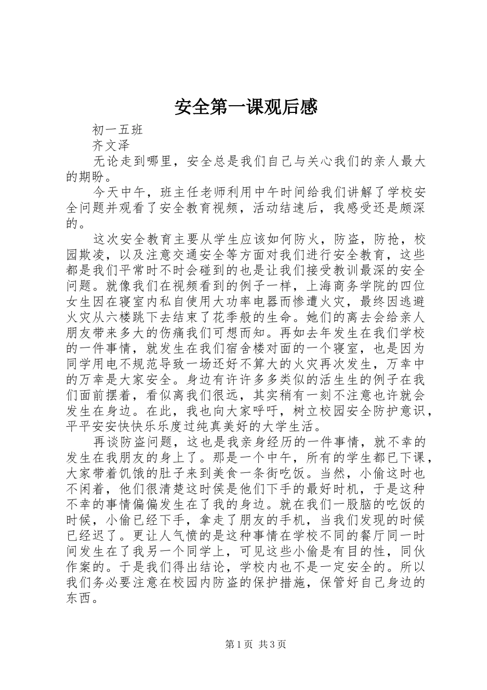 安全第一课观后感_第1页