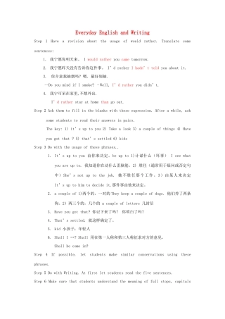 高中英语 Module 2 My New Teachers Everyday English and writing教案 外研版必修1-外研版高一必修1英语教案