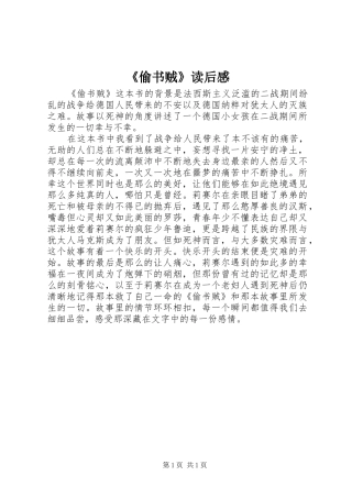 《偷书贼》读后感