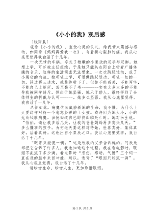 《小小的我》观后感