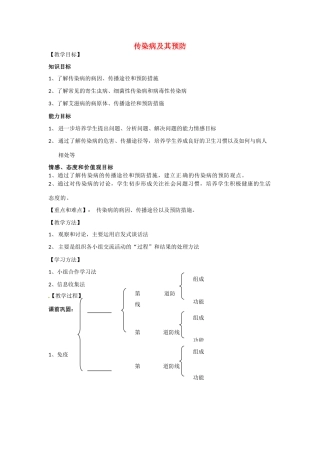 七年级生物下册 第3单元 62 传染病及其预防（教案）济南版
